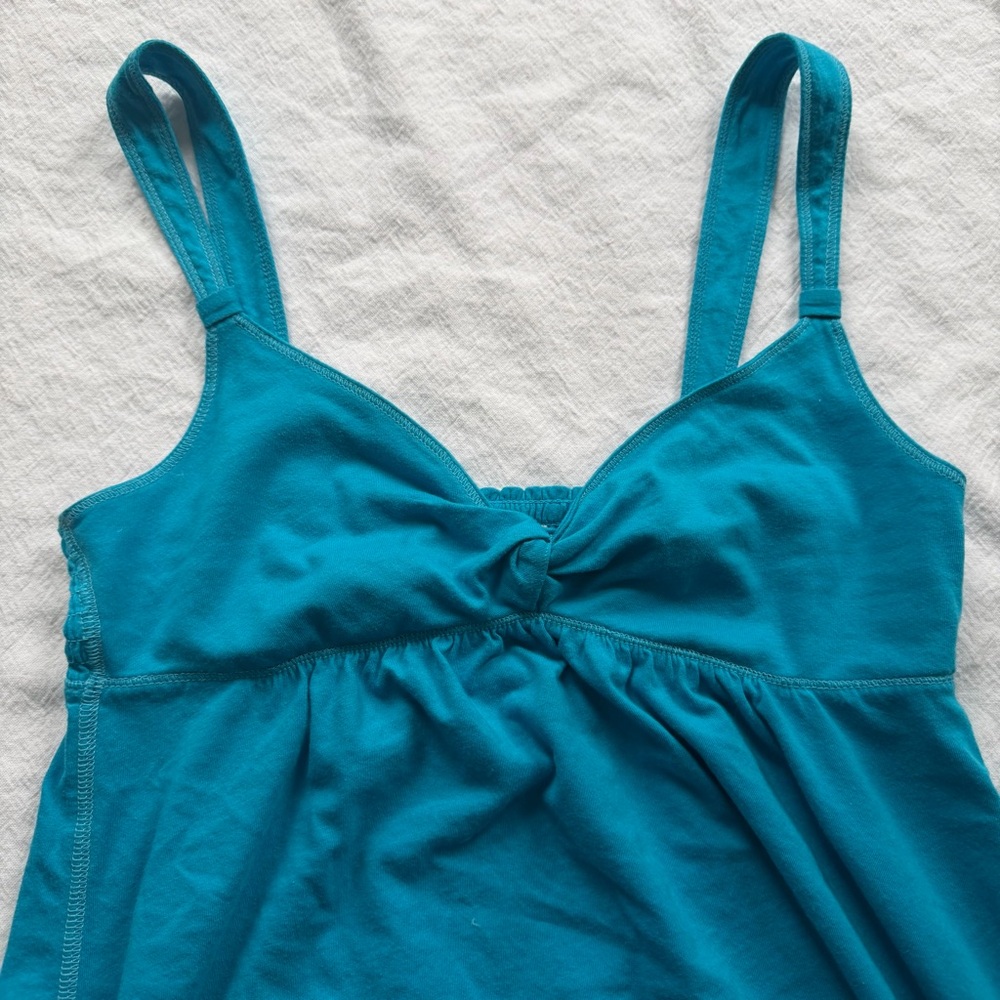 Y2K ABERCROMBIE & FITCH BLUE BABYDOLL TANK TOP SLEEVELESS SIZE M MOOSE - Picture 2 of 8